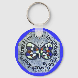 BUTTERFLY WORDS TO LIVE BY KEYCHAIN