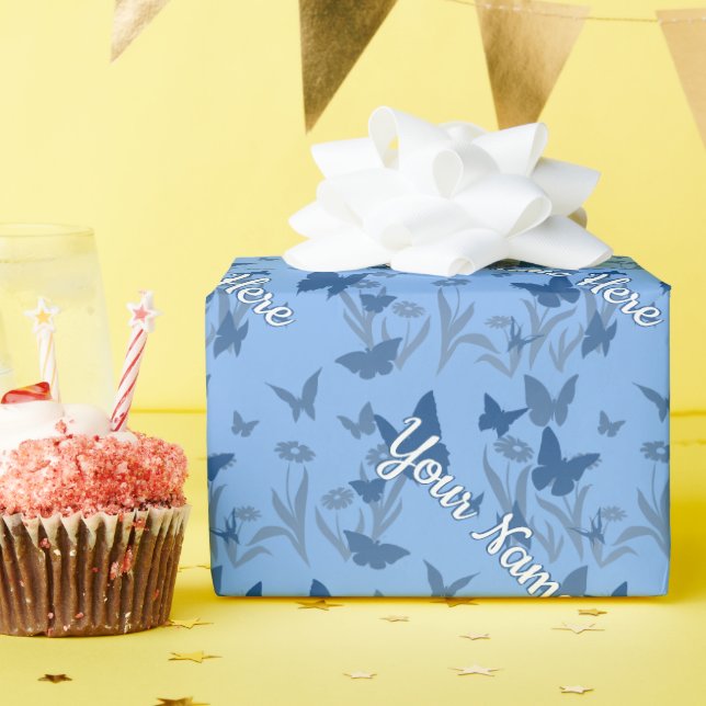 Butterfly Wrapping Paper Personalized Gift Paper (Birthday Party)