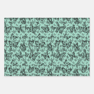 butterfly wrapping paper sheet