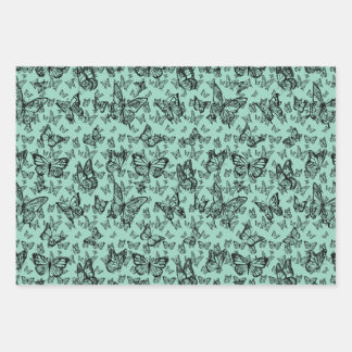 butterfly wrapping paper sheet