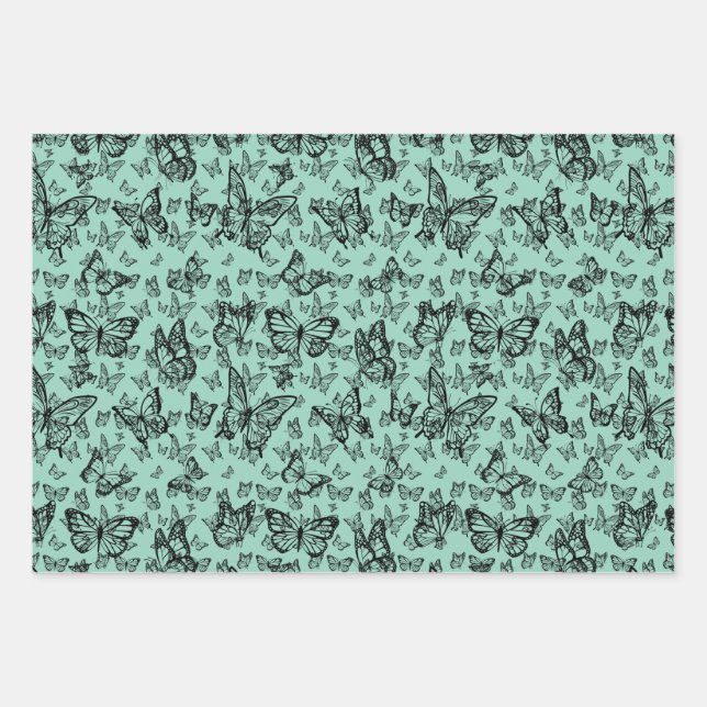 butterfly wrapping paper sheet (Front)