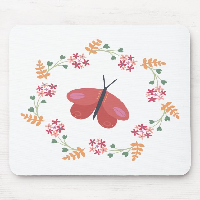 Butterfly Wreath Mouse Pad (Front)