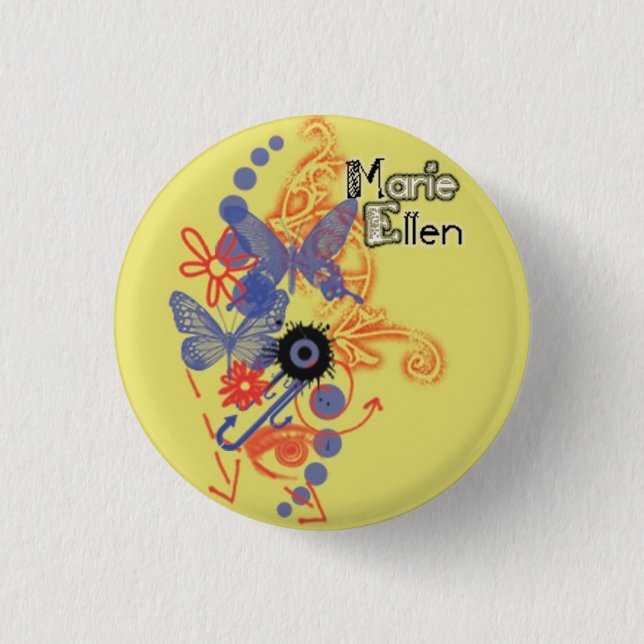 butterflys 1 inch round button (Front)