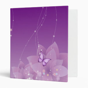 Butterfly's and Purple Flowers Binder