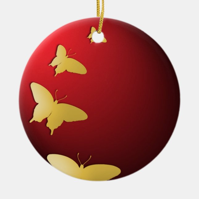 Butterflys Circle Ornament (Front)