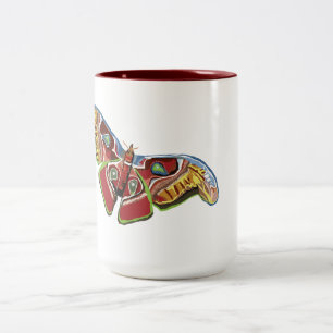 Butterly Art Drawing Two-Tone Coffee Mug