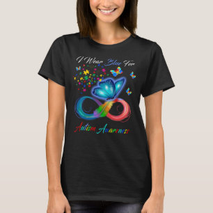 Butterly I Wear blue For autism Awareness T-Shirt