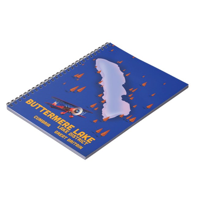 Buttermere lake, lake district travel poster notebook (Left Side)