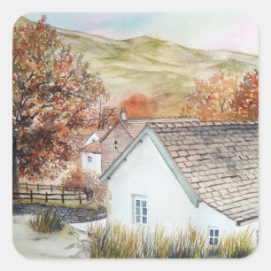 Buttermere Village, Lake District, England Square Sticker