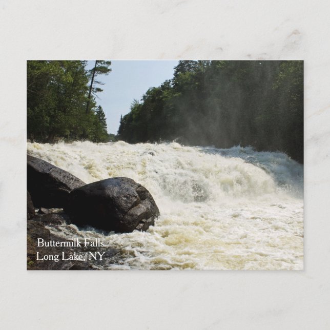 Buttermilk Falls, Long Lake, NY Postcard (Front)