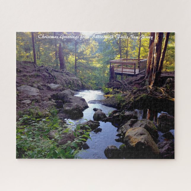 Buttermilk Falls New Jersey.Christmas Greetings Jigsaw Puzzle (Horizontal)
