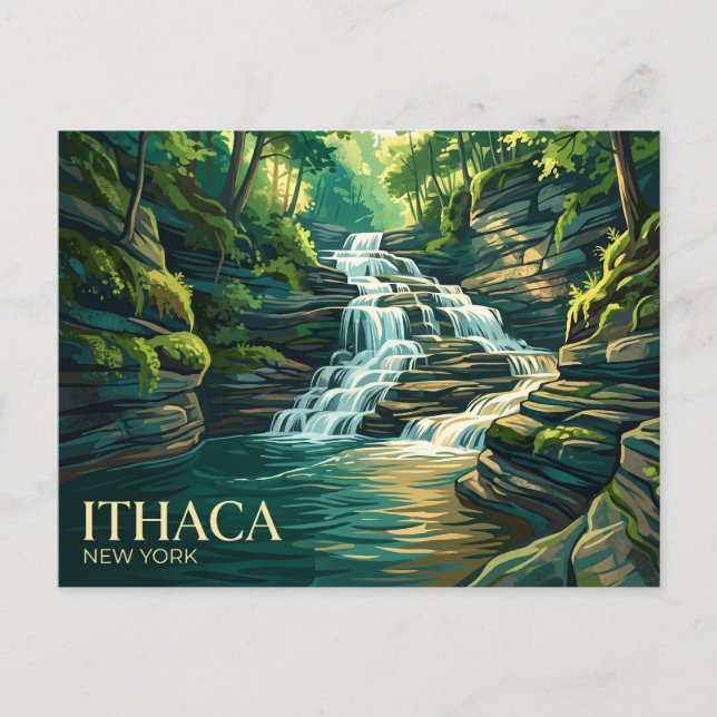 Buttermilk Falls State Park USA Postcard (Front)