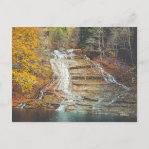 Buttermilk Falls Waterfalls Autumn Leaves Postcard