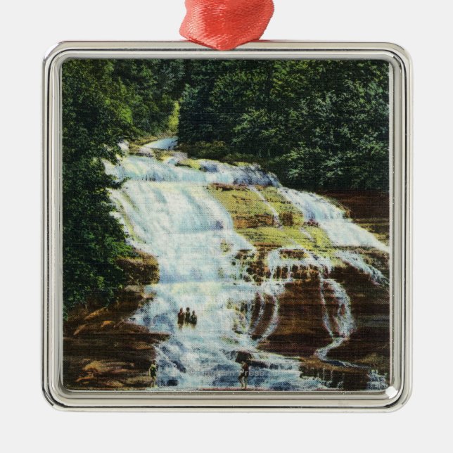 Buttermilk Farms State Park Lower Falls View Metal Ornament (Front)
