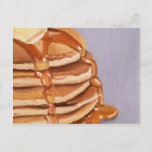 Buttermilk Pancakes Shortstack Breakfast Painting Postcard<br><div class="desc">My original Buttermilk Pancakes design,  from a 4x4" oil painting on canoes</div>