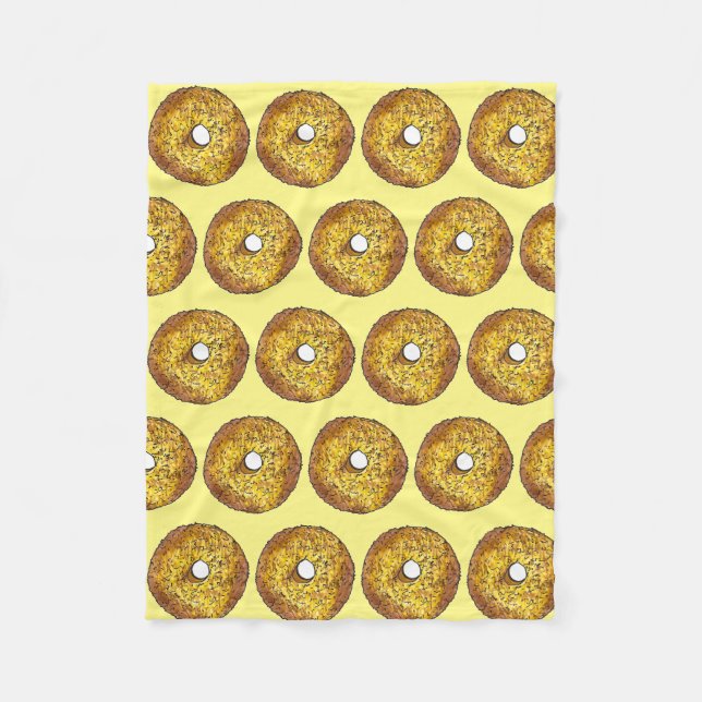 Butternut Crunch Doughnut Doughnut Yellow Gold Fleece Blanket (Front)