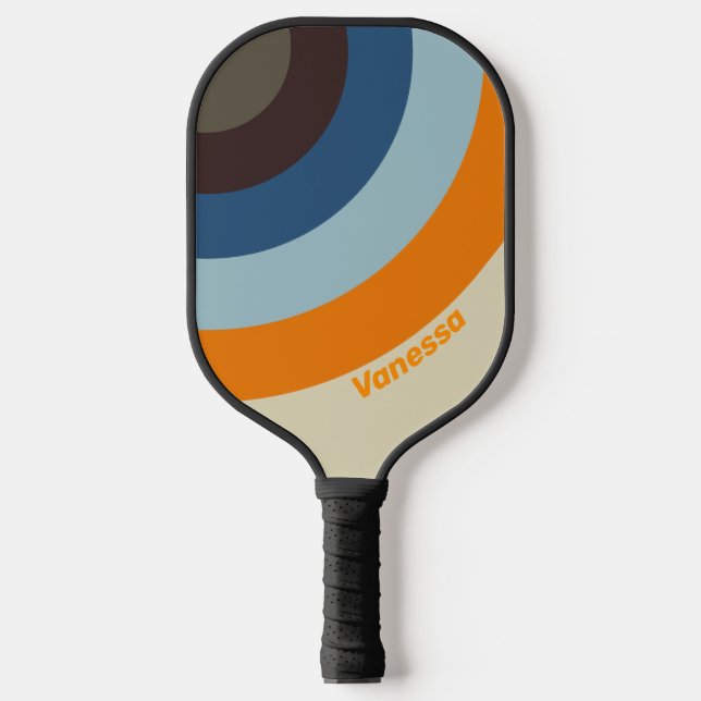 Butternut Fade Circle Stripe with Name Pickleball Paddle (Front)