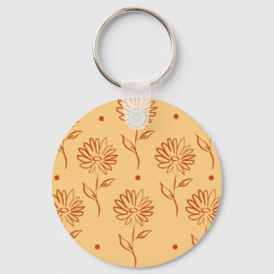 Butterscotch Colored Sunflower Pattern Keychain