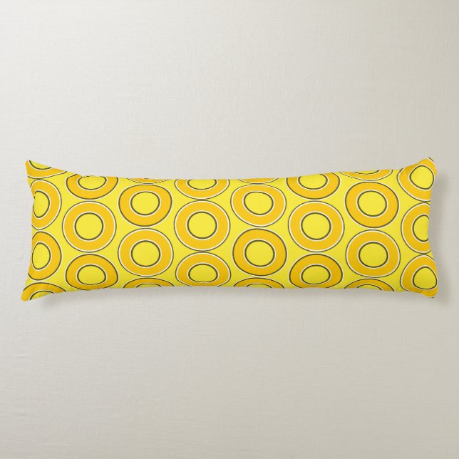 Butterscotch Retro Doughnuts Body Pillow (Front)