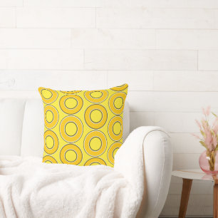 Butterscotch Retro Doughnuts Throw Pillow
