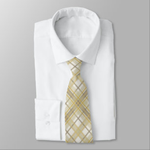Butterscotch, Tan and Cream Plaid Tie