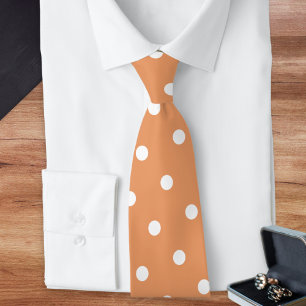 Butterscotch White Polka Dot Patterned Tie