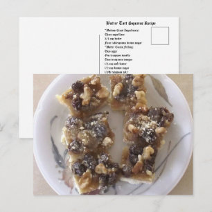 Buttertart Recipe Postcard