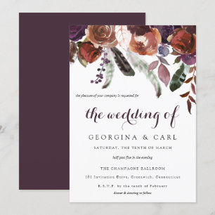 Butterum & Plum Wedding Invitation 1