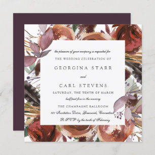 Butterum & Plum Wedding Invitation   Square