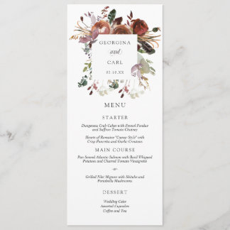 Butterum & Plum Wedding Menu Card