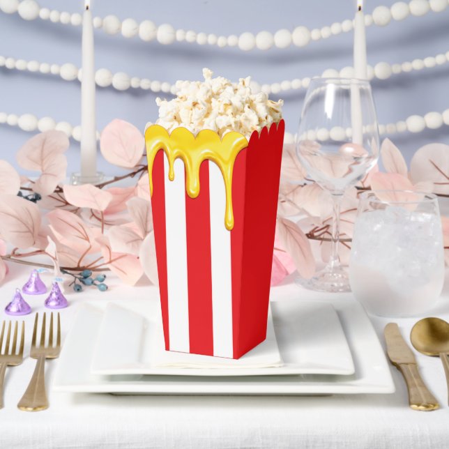 Buttery Stripes Popcorn Favour Box (Wedding)