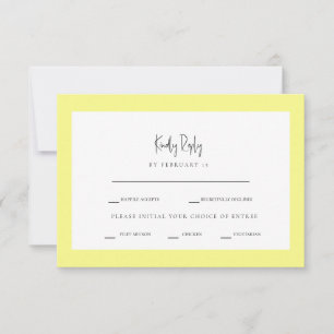 Buttery Yellow Dinner Options RSVP Card