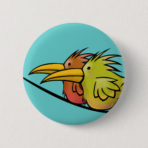 Button, 2 Birds on a Wire Inch Round Button