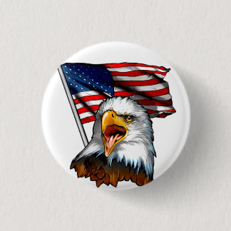 Button ~ American Eagle and U.S.A. Flag