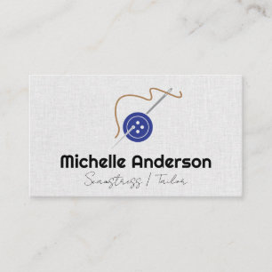 Button and Needle Sewing Business Card
