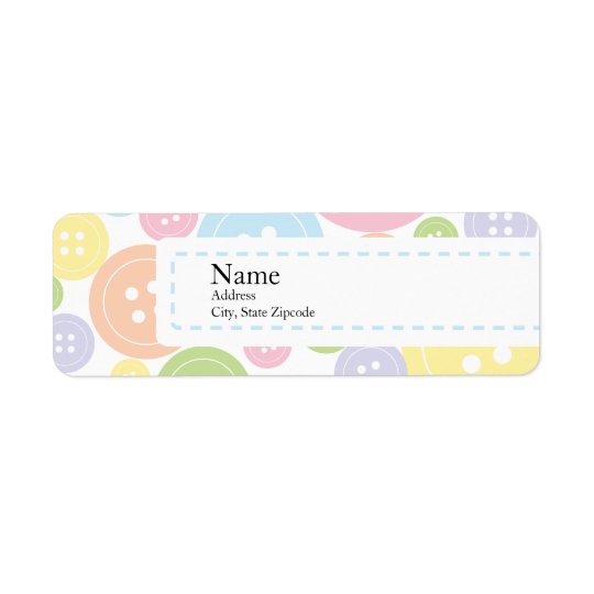 Button Baby Shower Return Address Label | Boy