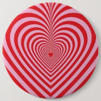 Button Badge - Optical Illusion Hearts