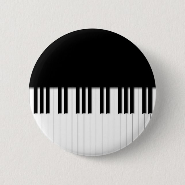 Button Badge - Piano Keyboard black white (Front)