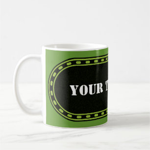 BUTTON BANNER green black gradient + your text Coffee Mug