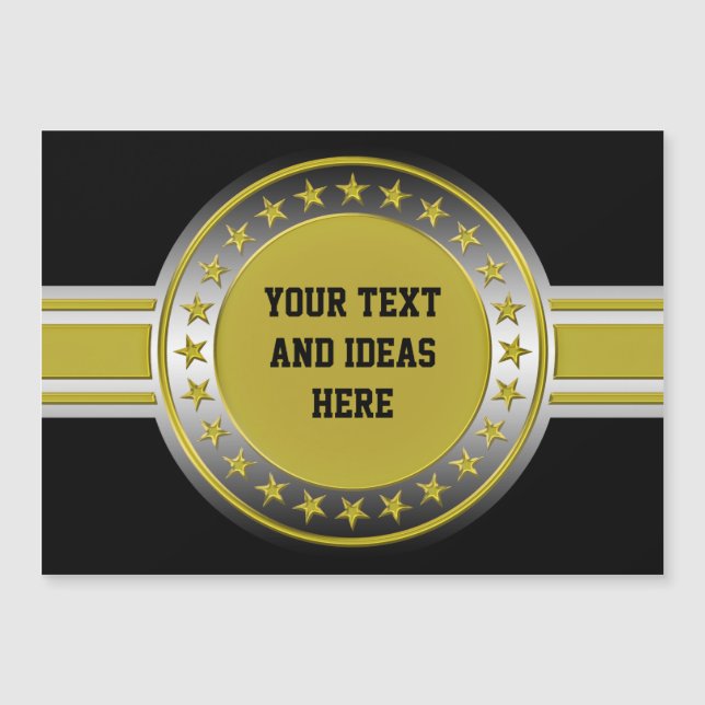 Button / Banner - Stars gold silver + your backgr. (Front)