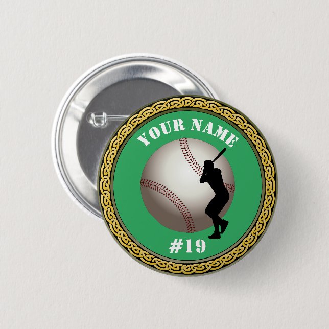 Button - Baseball - Add Name & Number (Front & Back)