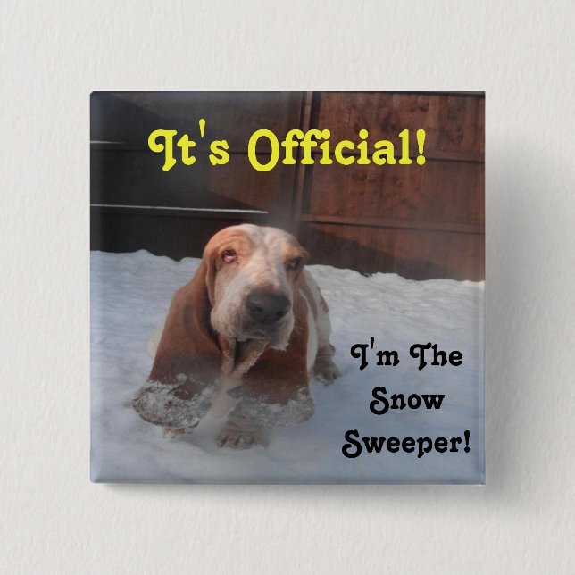 Button Basset Hound Snow Sweeper (Front)