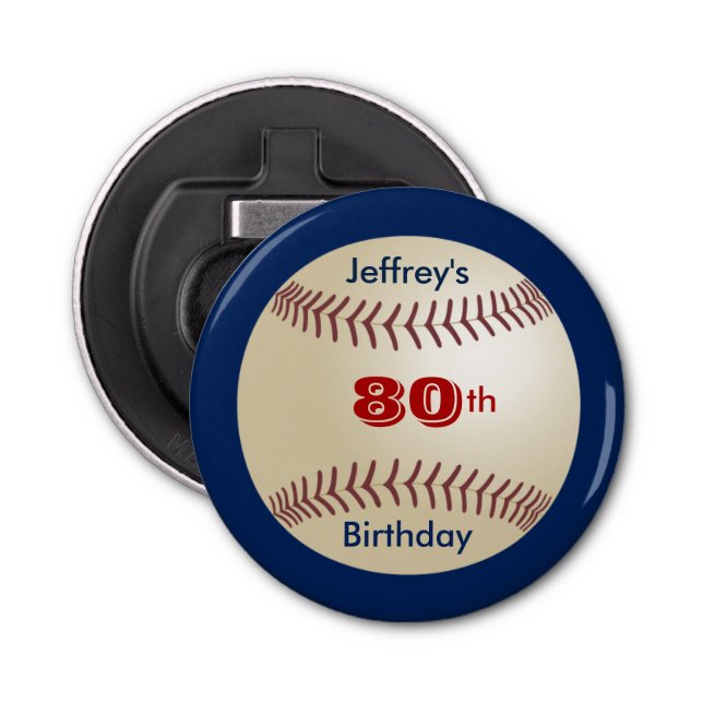 Button Bottle Opener Baseball Party Favour (Front)