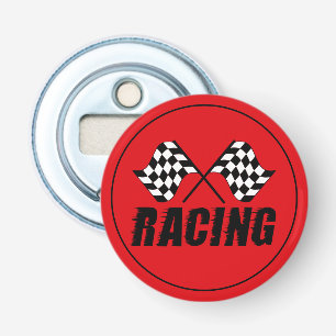 Button Bottle Opener-Racing Flags Opener