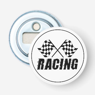 Button Bottle Opener-Racing Flags Opener