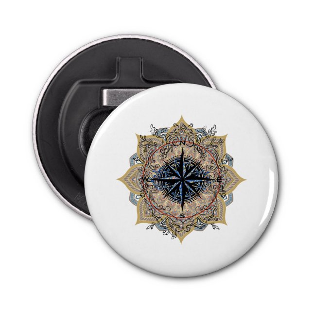 Button Bottle Opener  turkish motif authentic  (Front)