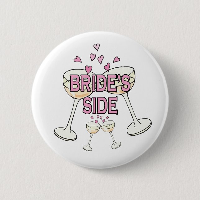 Button: Bride's Side 2 Inch Round Button (Front)