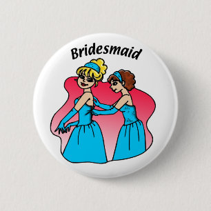 Button: Bridesmaid (Blue) 2 Inch Round Button