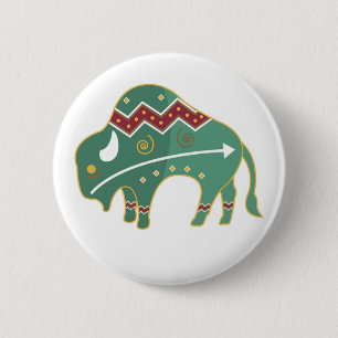 Button Buffalo Design Native American