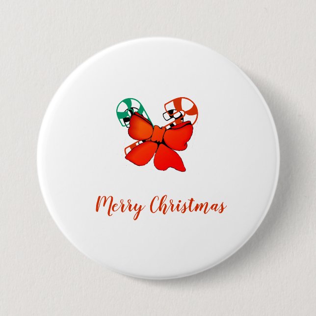Button - Candy Canes with Bow (Front)